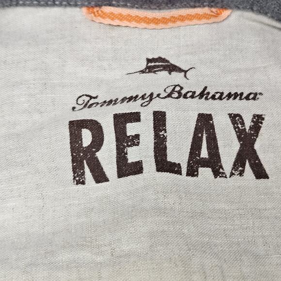 Tommy Bahama Button Up Shirt Medium Gray Relax Long Sleeve 100% Cotton MidWeight - Picture 2 of 8